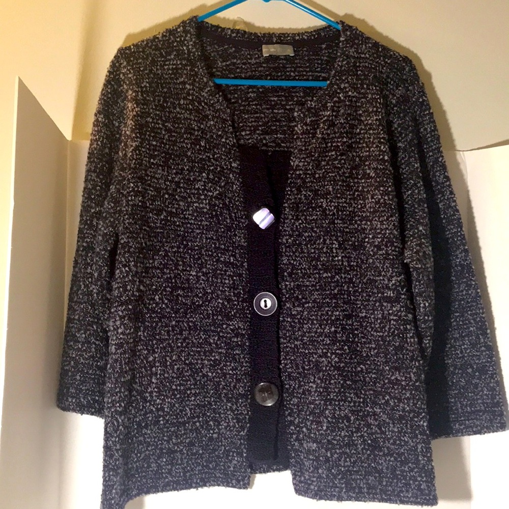 Per Una cardigan xl two tone knit long sleeves buttons purple marks and spencer